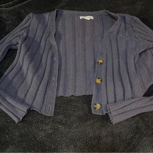 Aeropostale Blue Ribbed Cardigan
